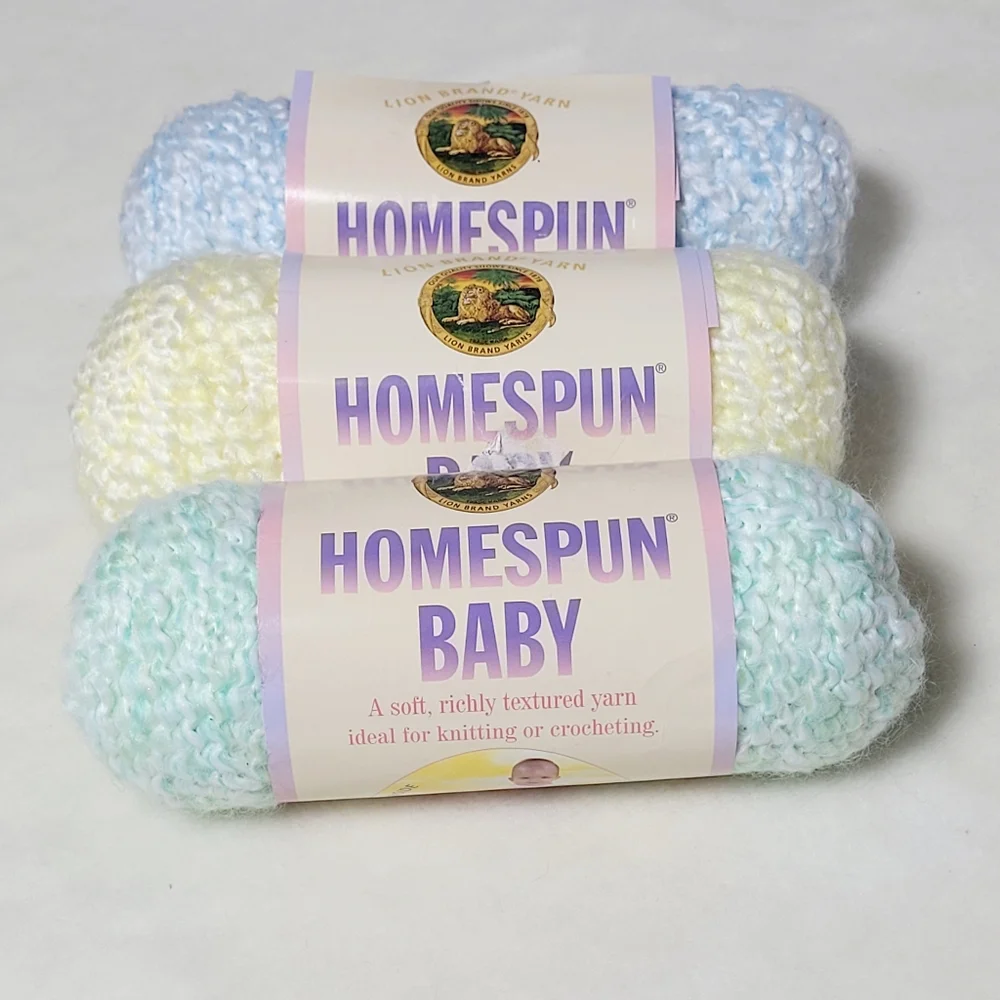 Lion Brand Homespun Baby Yarn 3 Skeins